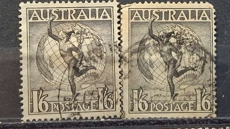1948-1950/1956 - Australia - 1´6Sh´P + 1´6Sh´P - With WM & Without WM