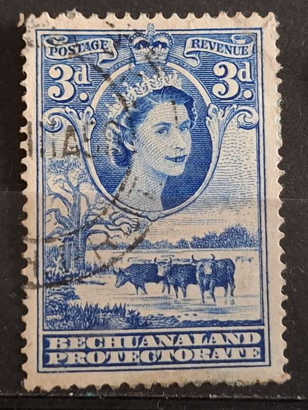 1955-1958 - Botswana - Bechuanaland Protectorate - 3P - Queen Elizabeth II
