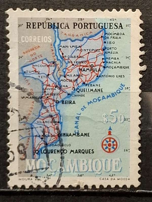 1954 - Mozambique  - 50C - Map of Mozambique