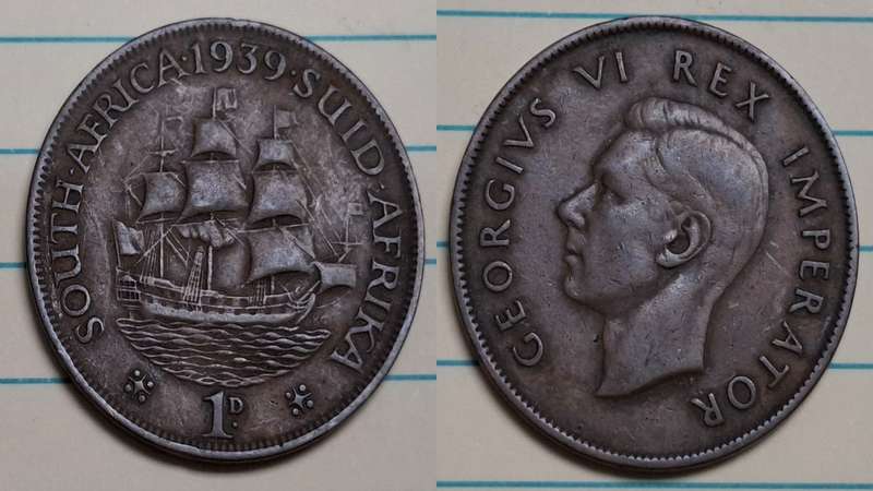 1939 - South Africa - 1 Penny - George VI - Demonetised March 1961 - Bronze