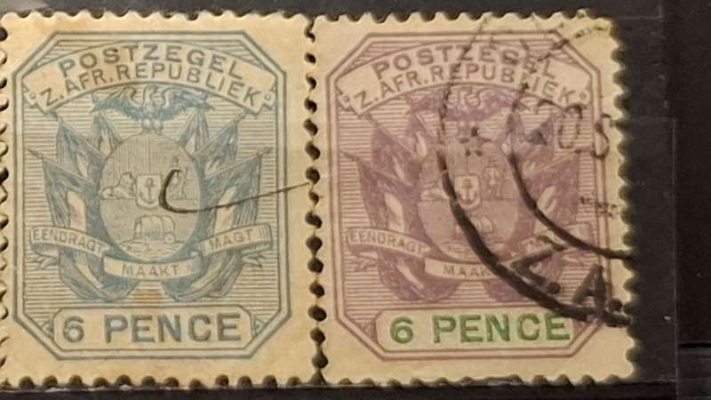 1895-1897 - Zuid Afrikaansche Republiek - 6P + 6P - Coat of Arms