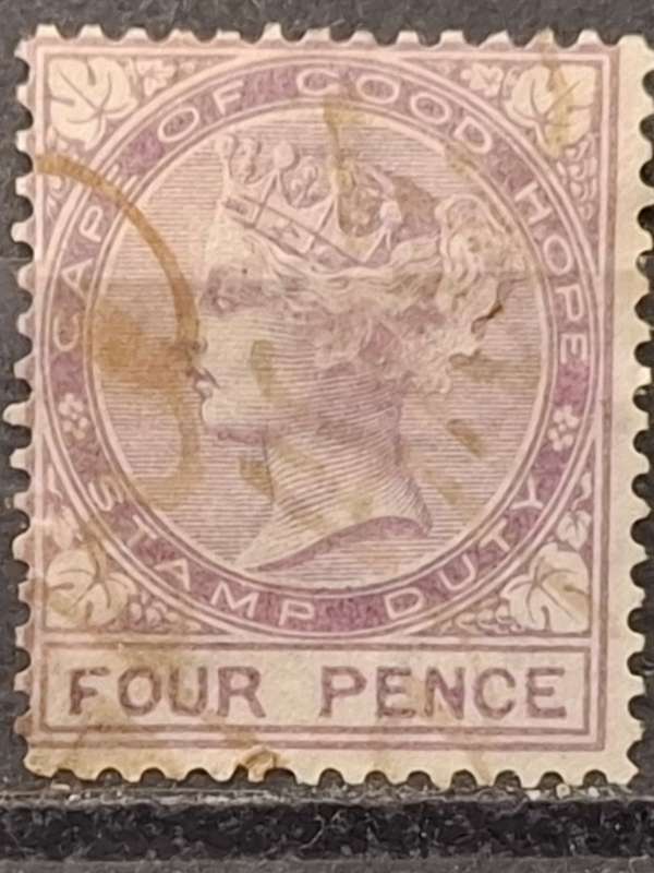 Pre 1900 - Cape of Good Hope - Four Pence Stamp Duty ? - Cannot find information on this stamp. Fee