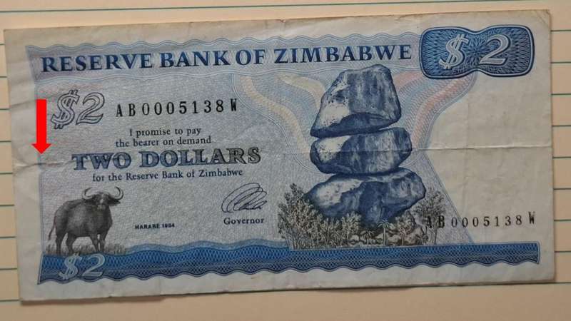 1994 - Zimbabwe - $ 2 - Leonard Ladislas Tsumba - Demonetised Aug 2006 - AB 0005138 W
