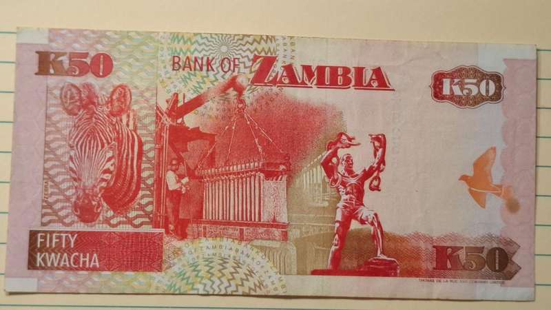 1992 - Zambia - K50 - Dominic Mulaisho - Demonetised Jul  2013 - BA 8256434