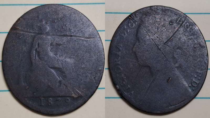 1879 - UK - Penny - Victoria - Demonetised Aug 1971 - Bronze