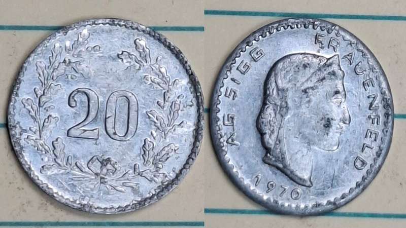 1970 - Switzerland - 20 Rappen - A.G. Sigg -  Play Money -  - Aluminium