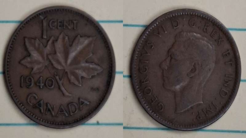 1940 - Canada - 1 Cent - George VI - Demonetised No - Bronze