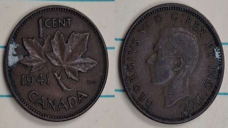 1941 - Canada - 1 Cent - George VI - Demonetised No - Bronze