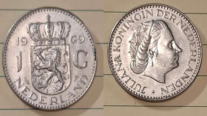 1969 - Nederland - 1 Gulden - Juliana - Demonetised Feb 2002 - Nickel
