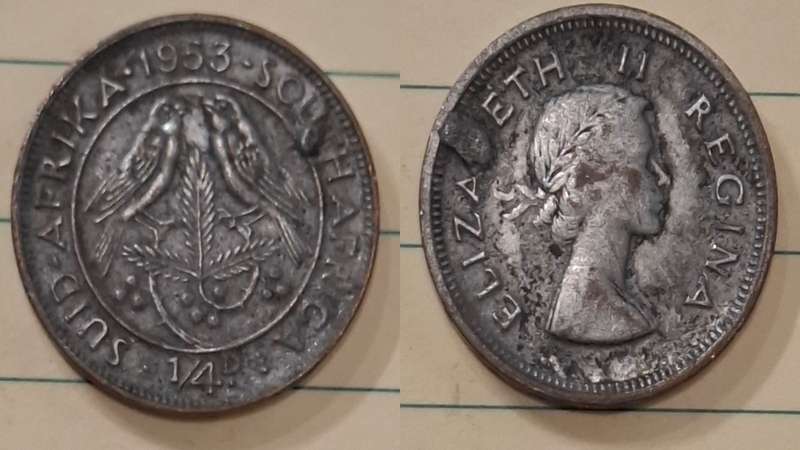 1953 - South Africa - ¼ Penny - Elizabeth II - Demonetised Mar 1961 - Bronze