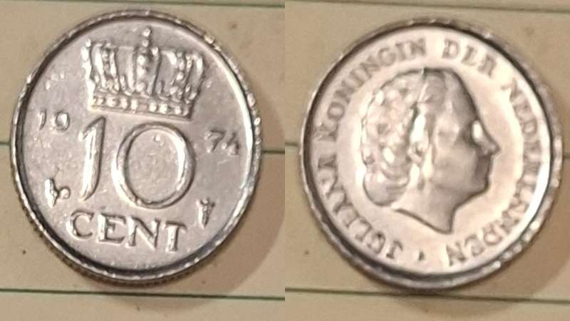1954 - Nederland - 10 cent - Juliana - Demonetised Jan 2002 - Nickel