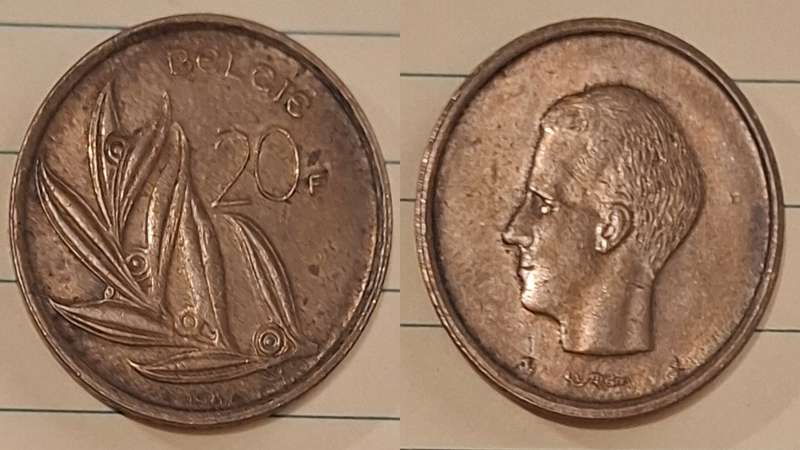 1982 - Belgium - 20F - Baudouin  I - Demonetised Feb 2002 - Nickel brass 