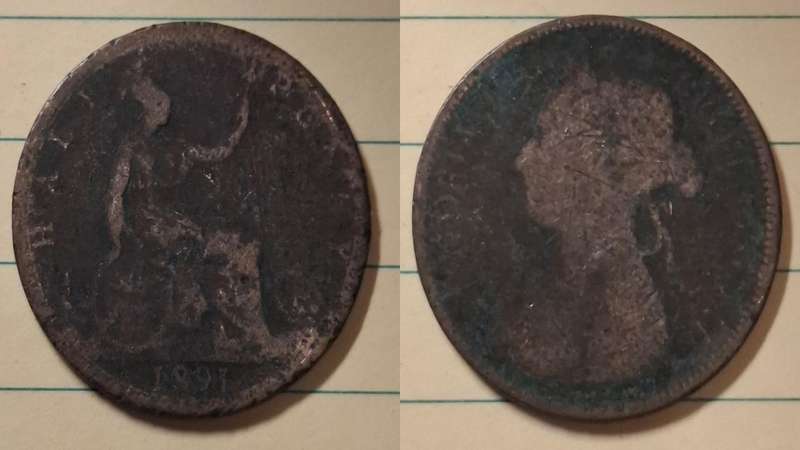 1891 - UK - 1 Penny - Victoria - Demonetised Aug 1969 - Bronze