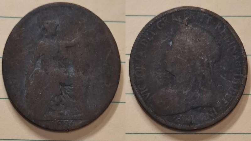 1896 - UK - ½ Penny - Victoria - Demonetised Aug 1969 - Bronze