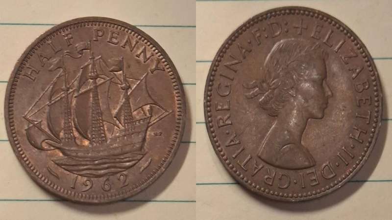 1962 - UK - ½ Penny - Elizabeth II - Demonetised Aug 1969 - Bronze