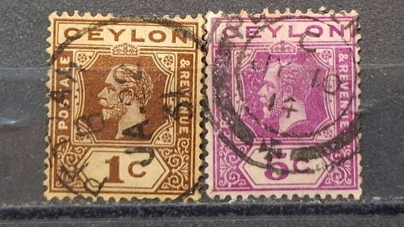 1911-1927 - Ceylon - 1c + 5c - King George V