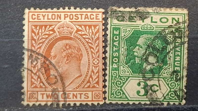 1903-1911 - Ceylon - 2c + 3c    - King Edward VII