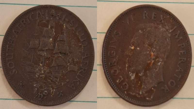 1941 - South Africa - ½ Penny - George VI - Demonetised Mar 1961 - Bronze