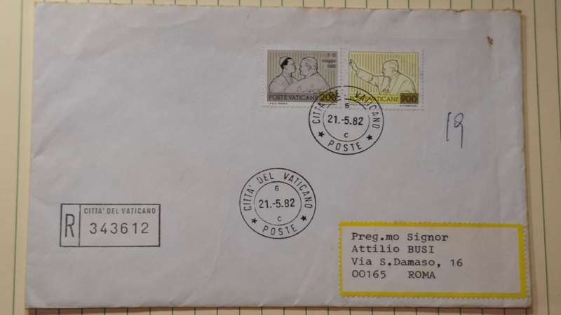 1980 - Vatican City - 200l + 900 L - Postmark Vaticano 1982 + Roma Aurelia A