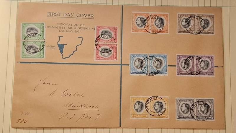 1937 - SWA - First Day Cover with Insert - Coronation King George VI