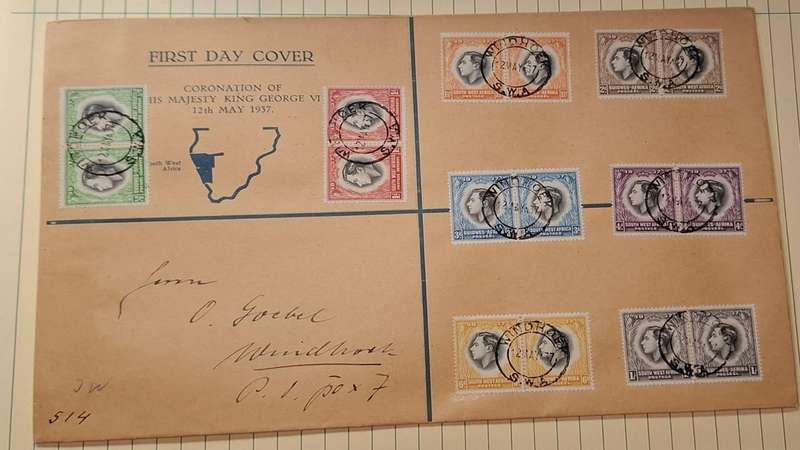 1937 - SWA - First Day Cover with Insert - Coronation King George VI