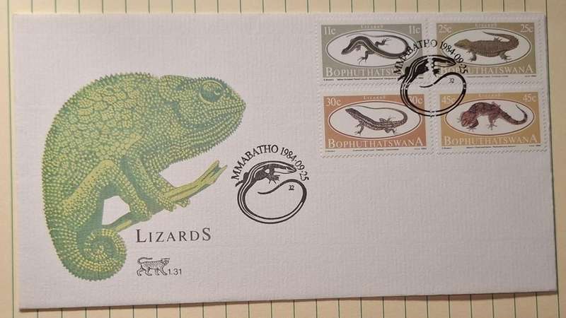 1984 - Bophuthatswana - First Day Cover with Insert - Lizards - 1.31 - Postmark Mmabatho