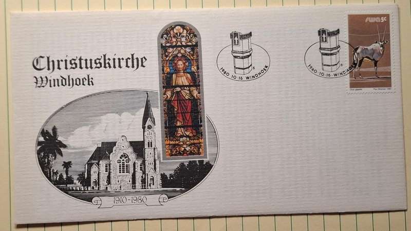 1980 - SWA - First Day Cover with Insert - Christuskirche Windhoek -  Postmark Windhoek
