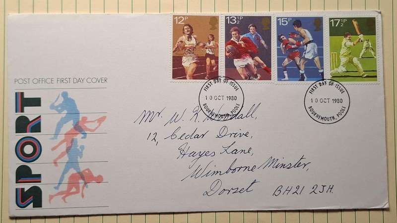 1980 - UK - First Day Cover with Insert - Sport -  Postmark Bournemouth, Poole