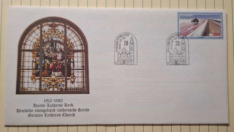 1982 - SWA - First Day Cover with Insert - German Lutheran Church - Postmark Swakopmund