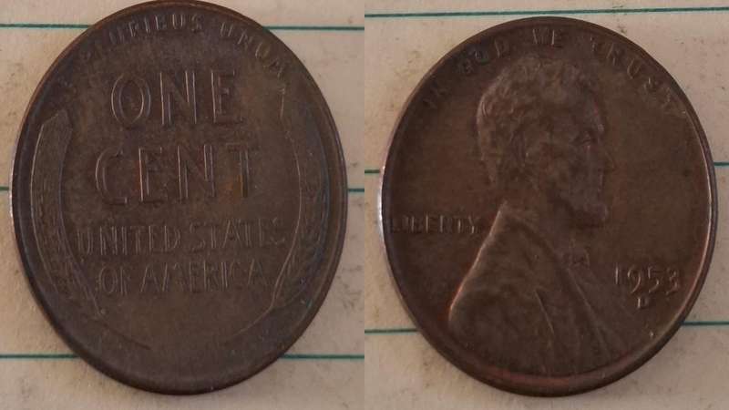 1953 D - USA - 1 Cent  -  "Lincoln - Wheat Ears Reverse" -  - Bronze