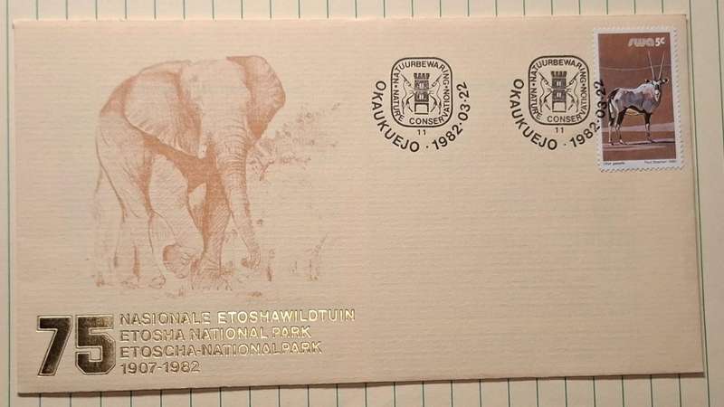 1982 - SWA - First Day Cover with Insert - 75 Etosha National Park -  Okaukuejo