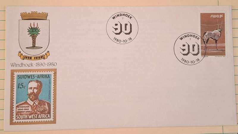 1980 - SWA - First Day Cover with Insert - Windhoek 1890-1980 -  Postmark Windhoek