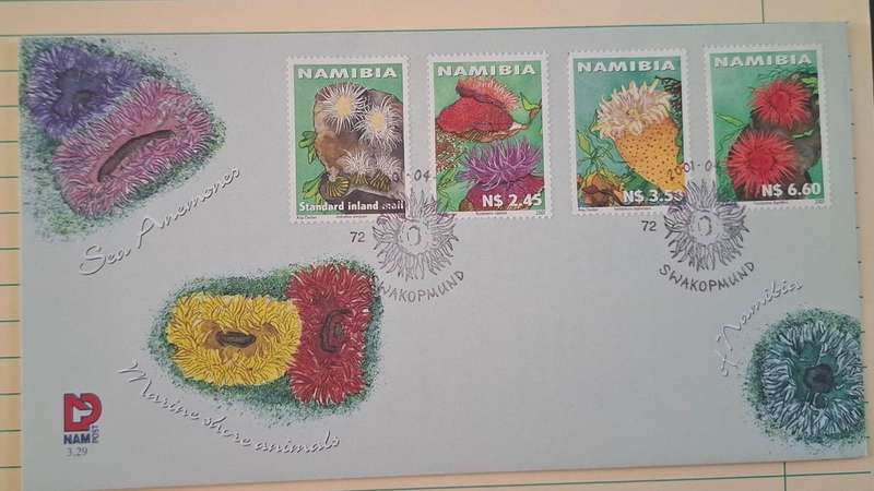 2001 - Namibia - First Day Cover with Insert - Marine shore animals of Namibia -  Postmark Swakopmun