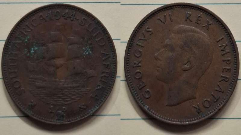 1944 - South Africa - ½ Penny - George VI - Demonetised Mar 1961 - Bronze
