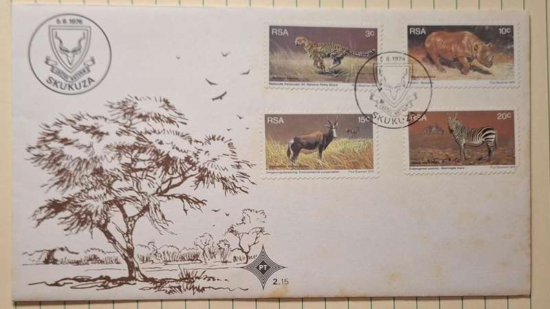1976 - RSA - First Day Cover with Insert - Postmark Skukuza 2.15