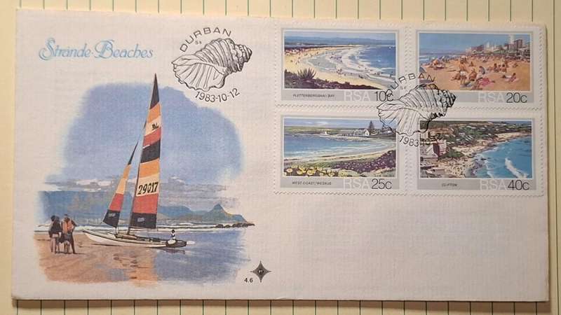 1983 - RSA - First Day Cover with Insert - Beaches -  Postmark Durban