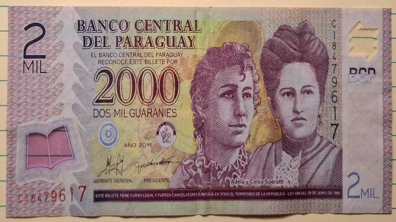 2011 - Paraguay - 2000 Guaranies - Signatures: Jorge Villalba & Jorge Corvalán - Demonetised No - CI