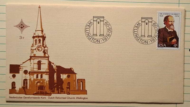 1978 - RSA - FDC with insert - Dutch Reformed Church -  Postmark Wellington