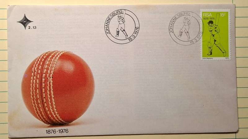 1976 - RSA - FDC with insert - 1876-1976 Cricket 2.13 -  Postmark Johannesburg