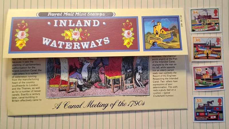 1993 - UK - Used : 24 + 28 -  Unused : 33 + 39 -  Inland Waterways Royal Mail Brochure with Stamps