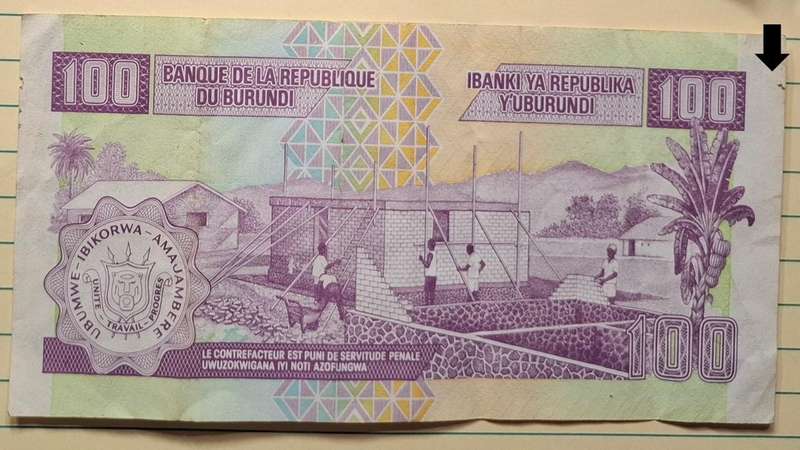 2006 - Burundi - Sequential Pair - 100 Francs Large - Signature: Isaac Bizimana (IB) - Demonetised N