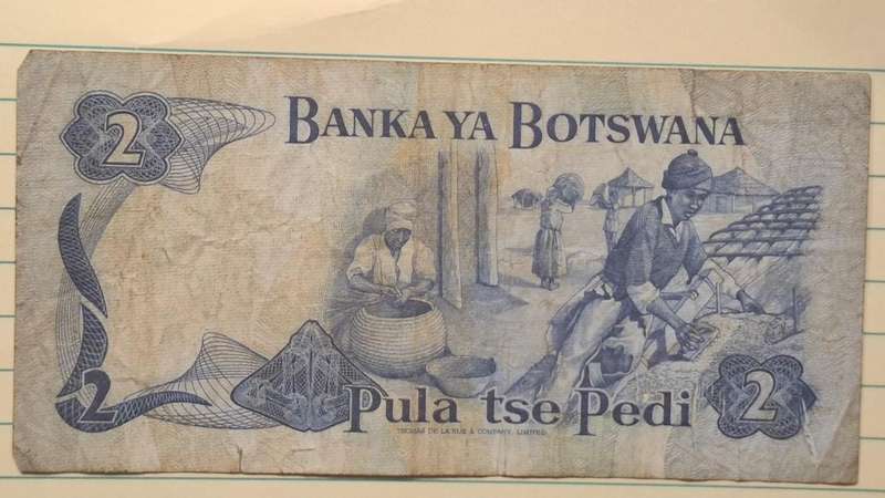 1987-1989 - Botswana - 2 Pula - Signature: Peter S. Mmusi (PSM) - Demonetised Yes - B18 397173