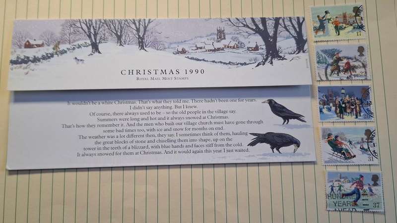 1990 - UK - Used : 17 + 22 + 26 + 31 + 37 - Christmas Royal Mail Brochure with Stamps