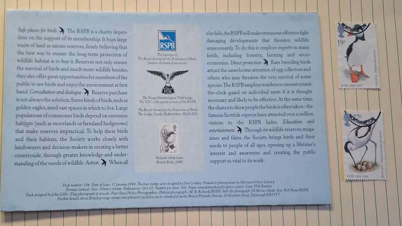 1989 - UK - Used : 19 + 27 - Birds Royal Mail Brochure with Stamps