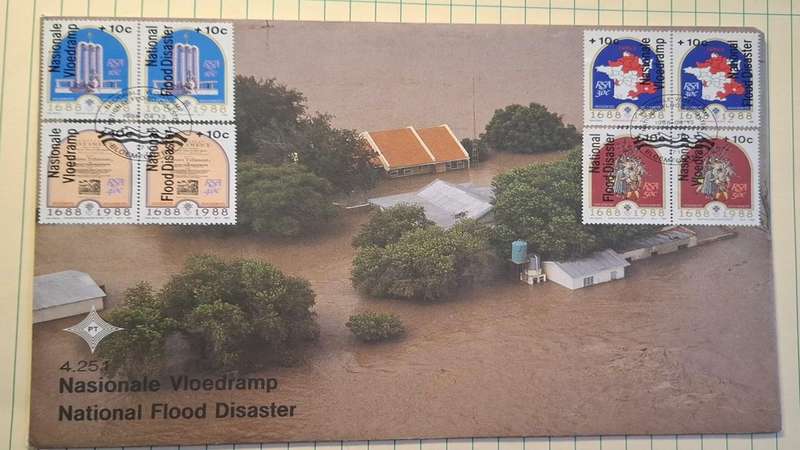 1988 - RSA - Large FDC with insert - National Flood Disaster -  Postmark Bloemfontein