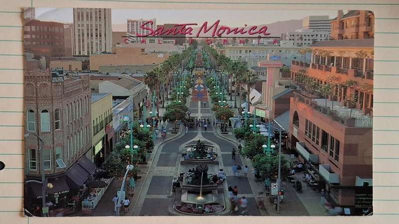 1997  - Santa Monica California - Third Street Promenade -  Used Post Card
