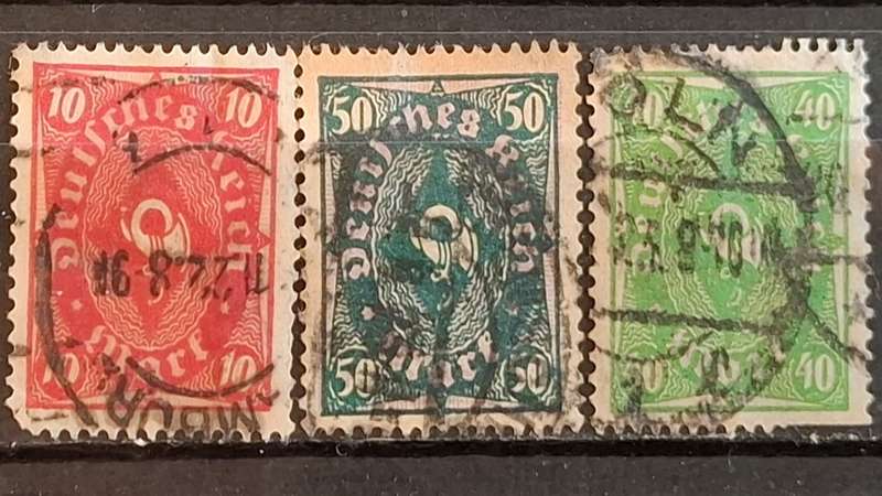 1921 -  German Empire  - 10Mk. + 50Mk. + 60Mk. - Daily Stamps