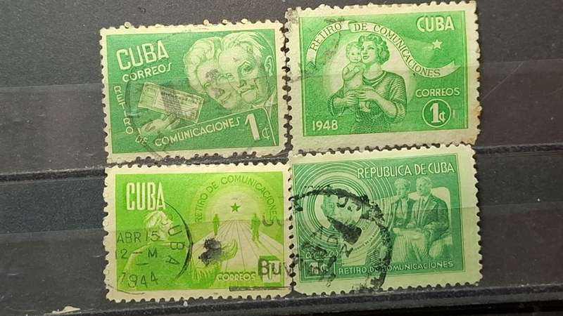 1943-1947 - Cuba - 1c + 1c + 1c + 1c - Retirement Fund for Postal Employees