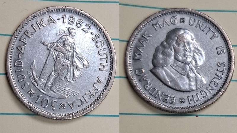 1962 - South Africa - 10c - Jan van Riebeeck -  - Silver (.500)