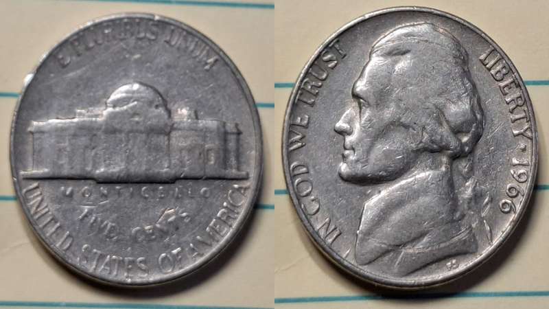 1966 - USA - 5 cents - "Jefferson Nickel" -  - Copper-nickel